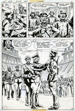 LEE ELIAS   SGT. ROCK #308 Pg 2 ORIG ART HALF SPLASH  