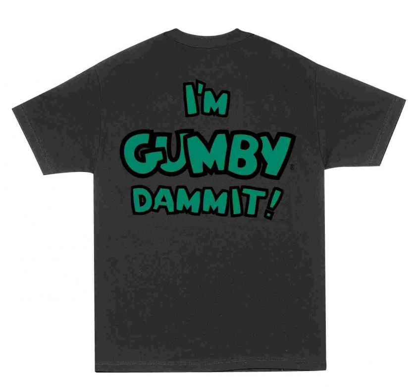 GUMBY DAMMIT T SHIRT   ADULT SMALL   DISCONTINUED  