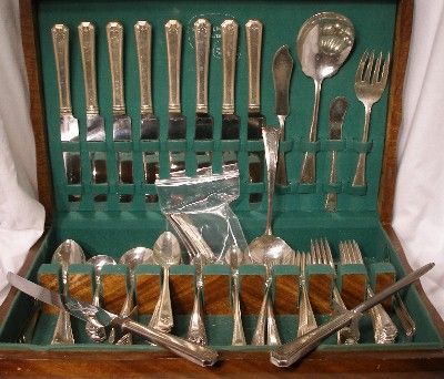 NATIONAL Silverplate ADAM 1917 116 Piece Service for 8  