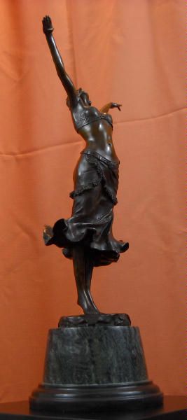 Elegant Art Nouveau Deco Radha Dancer Bronze Statue Paul Philippe 