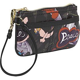 The SAK Artist Circle Black Peace Wristlet Wallet Clutch SakRoots 