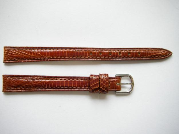 ZRC leather genuine Lizard camel orange watch band 10mm  