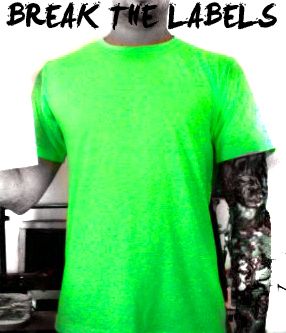 NEON FLUORESCENT Green Tecno PLAIN T SHIRT Nu party XL  