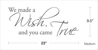 We made a wish, and you came True   Vinyl Wall Decals  