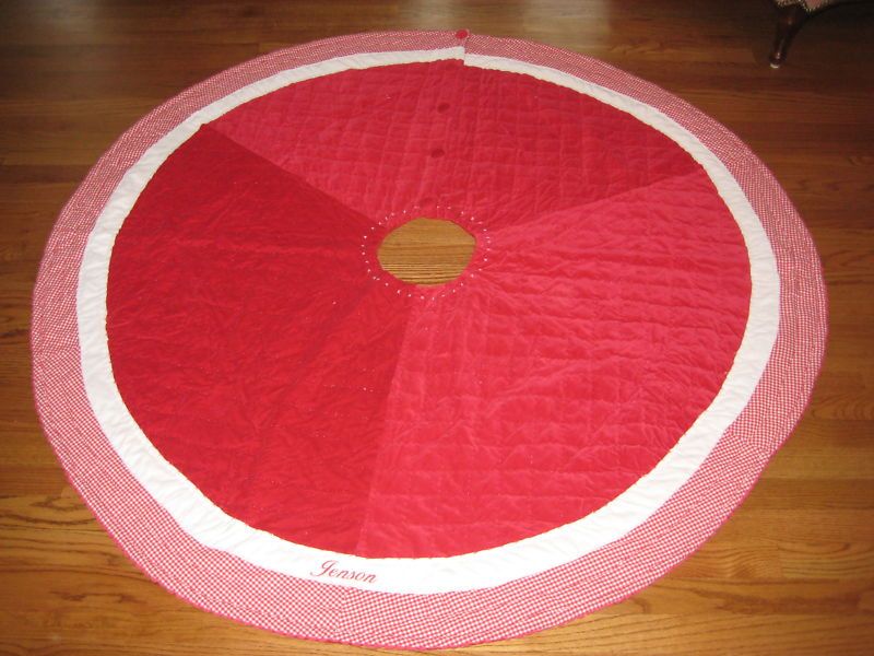 Pottery Barn Kids Red Gingham Tree Skirt Jenson  