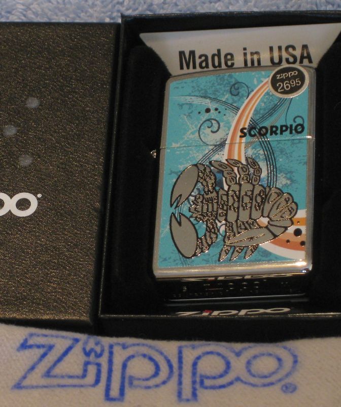 ZIPPO ZODIAC SIGN Lighter SCORPIO Astrology MIB  