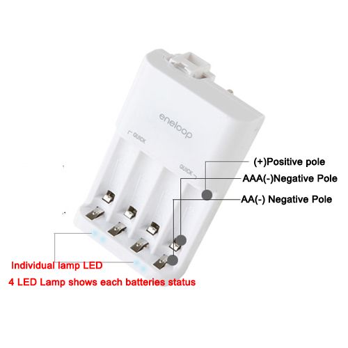   Genuine Sanyo NC MQR06W Eneloop rechargeable battery quick LED charger