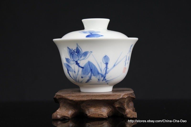 Douji   Jin De Zhen Handpaint Lotus Gaiwan 130ml  