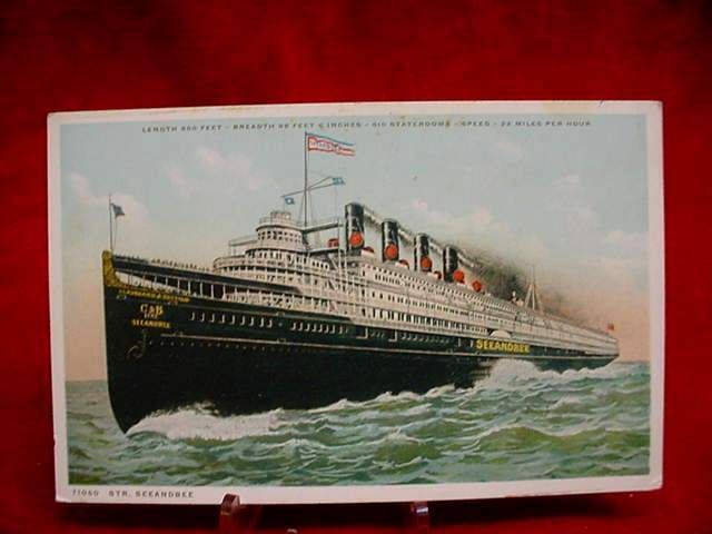 VINTAGE POSTCARD CRUISE SHIP STR SEEANDBEE C & B LINE  