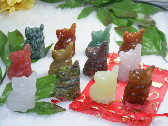 Wholesale 1 Dozen Mix Gemstone Carving Koala figurine  