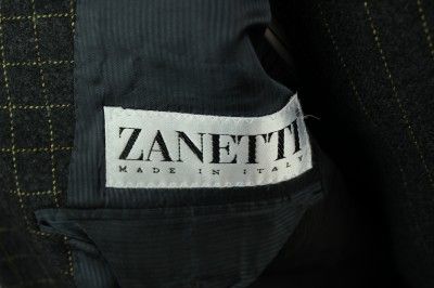 Zanetti 3 Piece Super 100s Merino Wool Suit, Size 42  