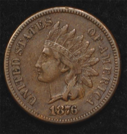 1876 Indian Cent, Choice XF, very nice.   