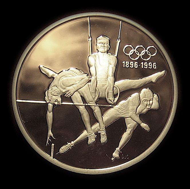 1992 CANADA OLYMPIC STERLING SILVER COIN PROOF SPEED SKATER  