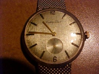   Mens Solid 14k Y Gold Watch & Band 54g 17J Manual Movement  