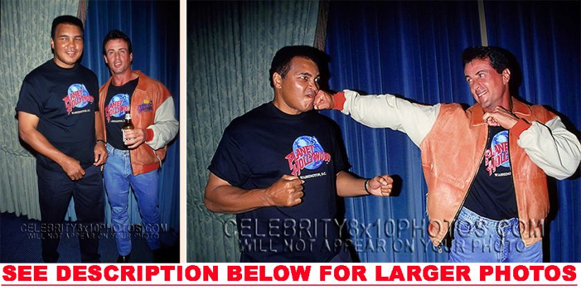 MUHAMMAD ALI with SYLVESTER STALLONE 2xRARE8x10 PHOTOS  