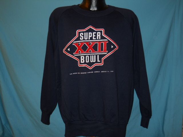 vintage SUPER BOWL XXII 88 SAN DIEGO SOFT SWEATSHIRT XL  