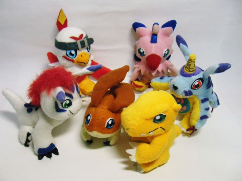 PLUSH DOLL DIGIMON Agumon Gabumon Patamon Gomamon Biyomon Hawkmon 