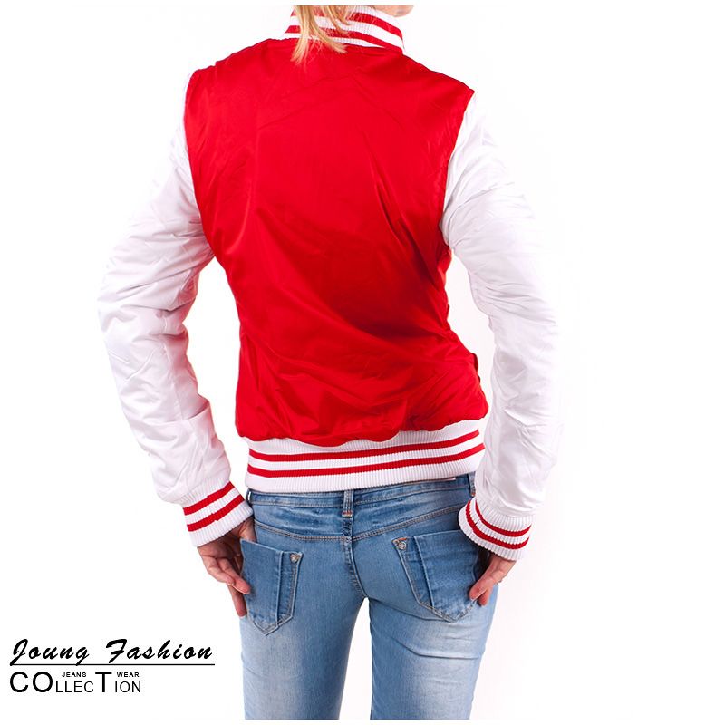 DAMEN COLLEGE JACKE wattiert LETTERMAN JACKET WOMEN BASEBALL 2 TONE 