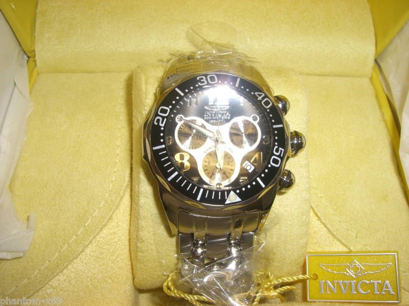 INVICTA LUPAH BLACK STSTL CHRONOGRAPH WATCH #3209 NWT  