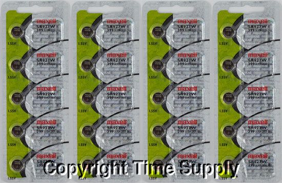 20 maxell 399 SR927W SR927 V399 D399 W Watch Battery  