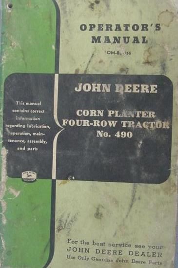 John Deere Operators Manual   490 Corn Planter   4 Row  