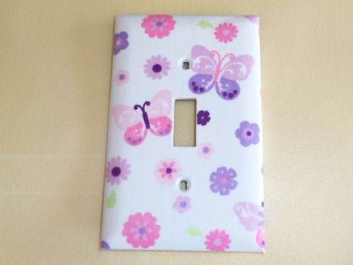 LIGHT SWITCH PLATE W/ TIDDLIWINKS BUTTERFLY MEDALLION  