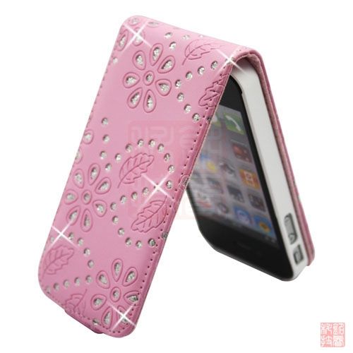   Diamond PU Leather Flip Case Cover Pouch for iPhone 4S 4 4G  