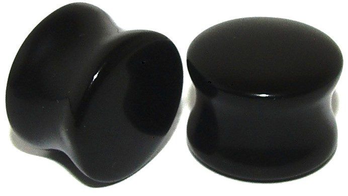 PAIR 5/8~16mm Organic Onyx Stone Saddle Tunnel Plugs  