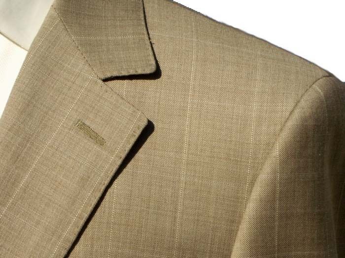 Valentino $1595 Tan Windowpane Mens High End Suit  