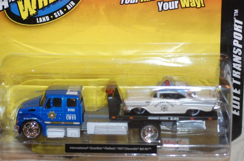 10 Maisto Durastar Flatbed+57 Chevy Bel Air Police  