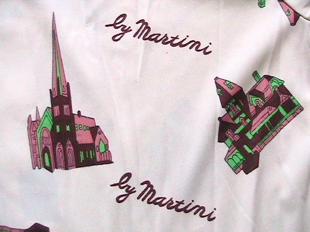 VINTAGE 1970s MEN UNIQUE SHIRT   CHURCHES PRINT   BRAND NEW & ORIGINAL 