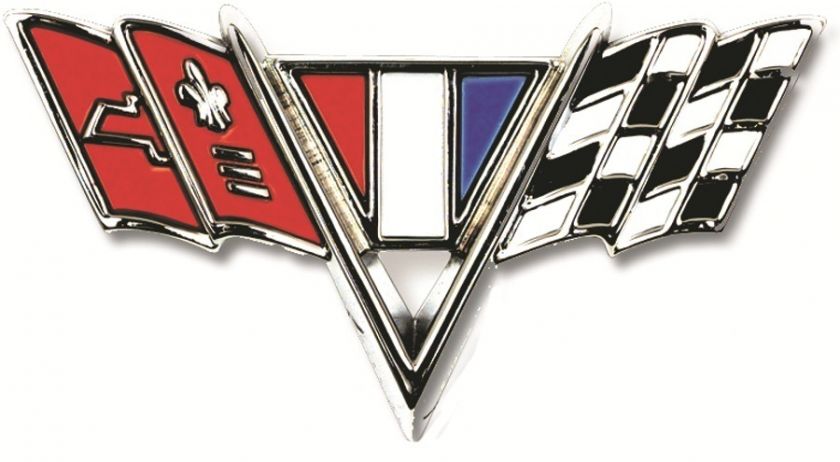 65 66 67 CHEVELLE V FLAG EMBLEM SMALL BLOCK   EACH  