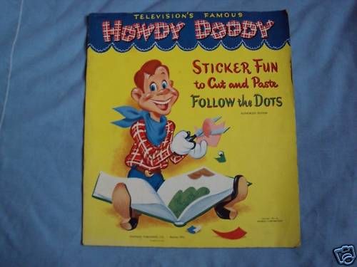 vintage ANTIQUE HOWDY DOODY Whitman 1951 Sticker BOOK  