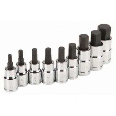 Piece 3/8 and 1/2 Drive Metric Hex Bit Socket Set  