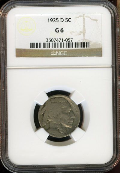 1925 D NGC G 6 BUFFALO NICKEL 5C BA126  