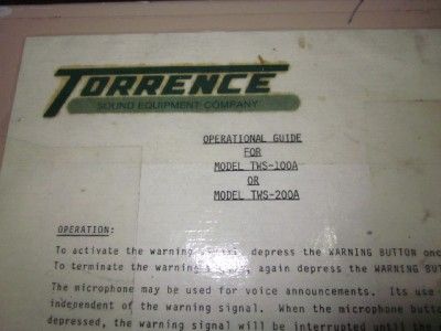 Torrence TORNADO WARNING SYSTEM safety, weather, security early 