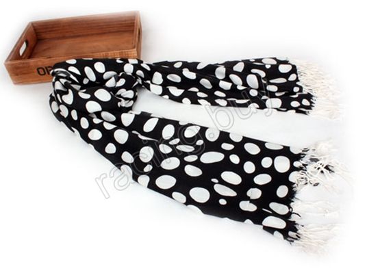 Black White 73 Pashmina Winter Scarf Polka dots Wrap Stole Thick 