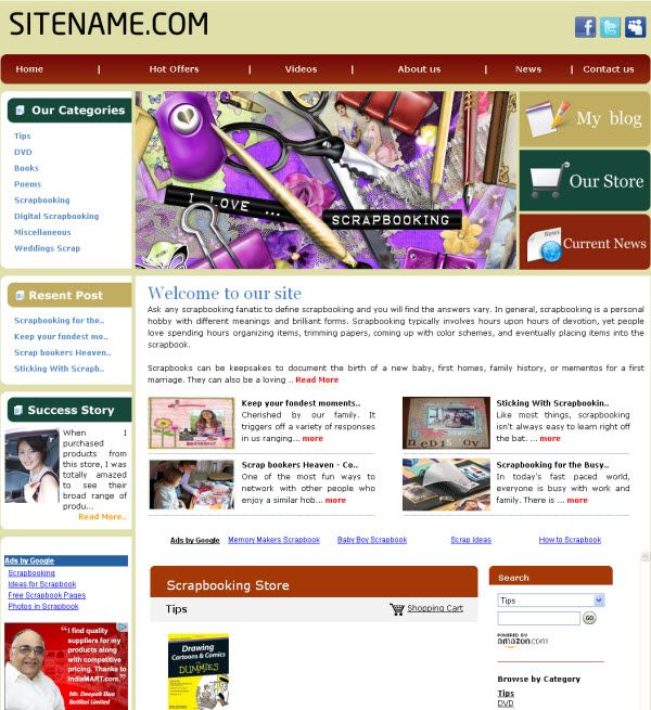 Money Making Scrap Book  Affiliate Guide Website for sale  