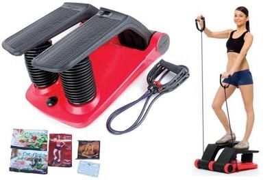 NEW AIR CLIMBER STEPPER w/Resistance Band DVD Meal Plan  