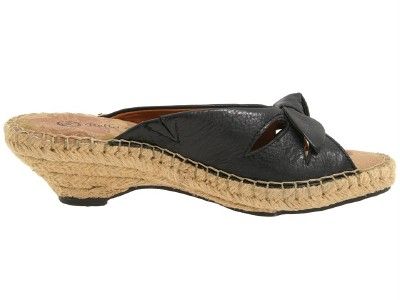 Bella Vita Leather Slide Sandal Espadrille Heel 3 Color  