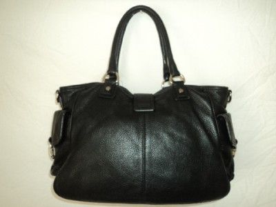 Michael Kors Riley Large Satchel Black Leather Handbag 30S11RLS3L $448 