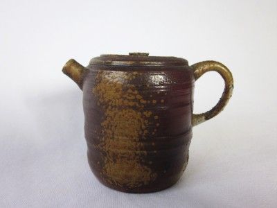 Japanese vintage Bizen ware teapot; very rare style & nice glaze 