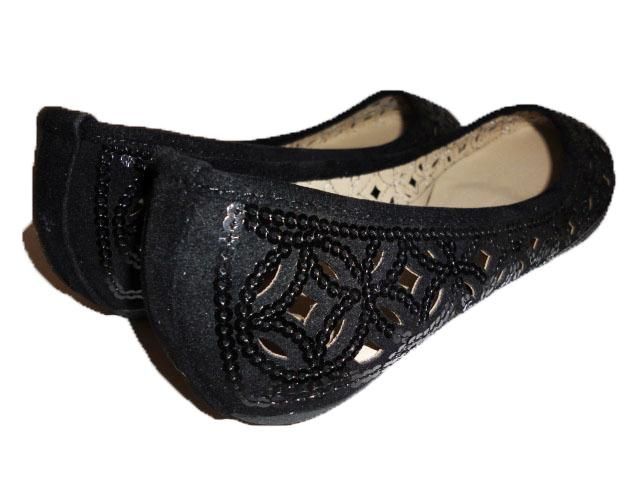 Women Black Flats Fashion Ballet Ballerina Paillette Causal Flats 