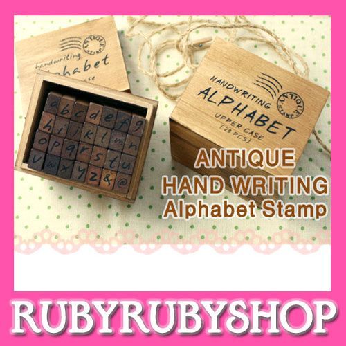 Funnyman] Antique Big/Small Alphabet Rubber Stamp   M  