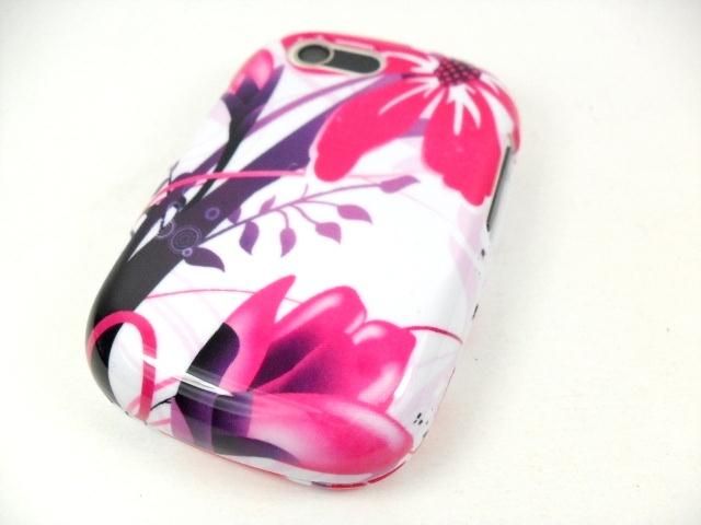 FOR HP VEER 4G PHONE PINK FLOWER WHITE HARD COVER CASE  