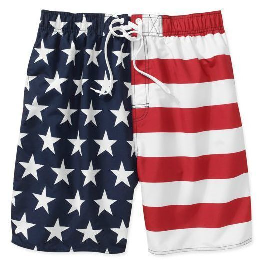 Mens American Flag USA United States Flag Bathing Suit Board Shorts 