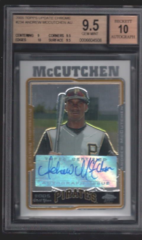 ANDREW MCCUTCHEN 2005 TOPPS CHROME RC AUTO BGS 9.5 GEM  