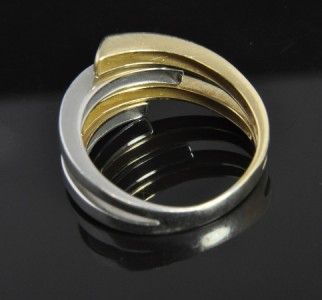 Estate Le Gi 14K Gold Two Tone Italian Open Band Ring  