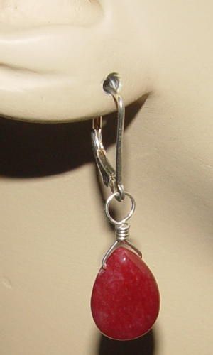 MD Red Carnelian Tear INTERCHANGEABLE Earring Charms SS  