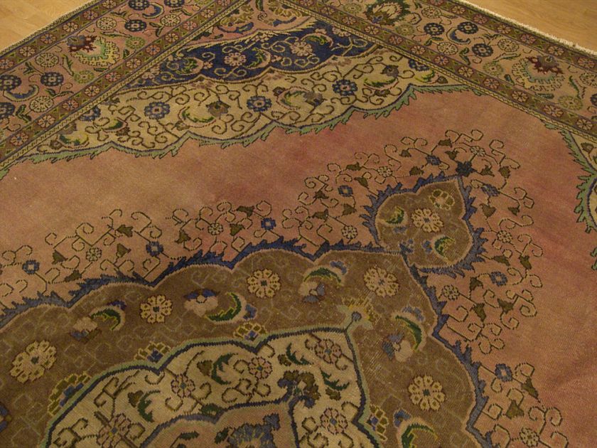 9x12 Handmade Antique Persian Tabriz Serapi Wool Rug  